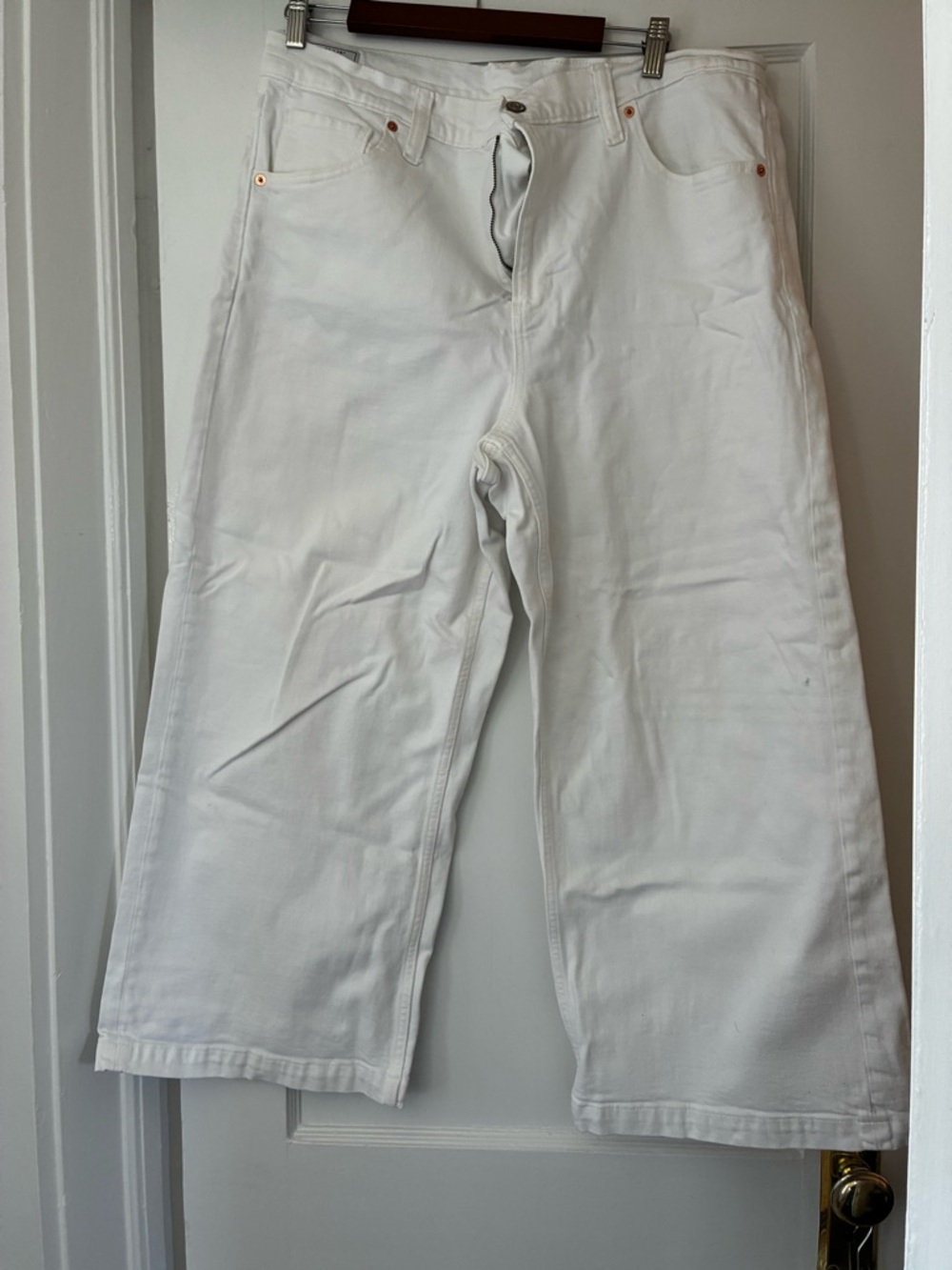 GAP White Wide-Leg Denim Jeans